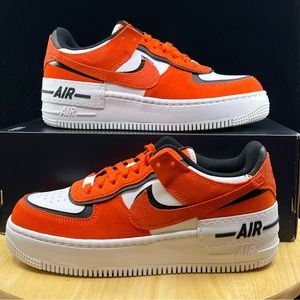 Nike Air Force 1 Shadow Women's Rush Orange Black White Shoes size 8.5